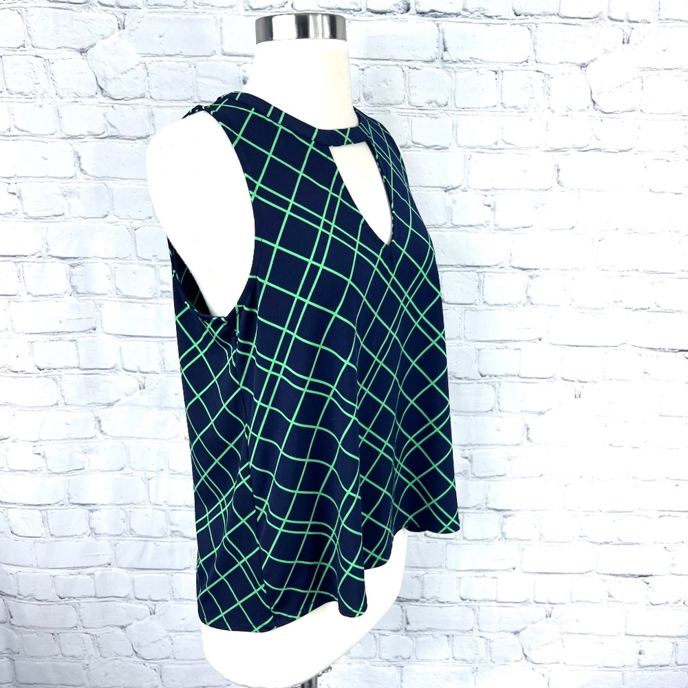 |•BANANA REPUBLIC•| Navy Blue & Green Sleeveless Top/Blouse Size Small